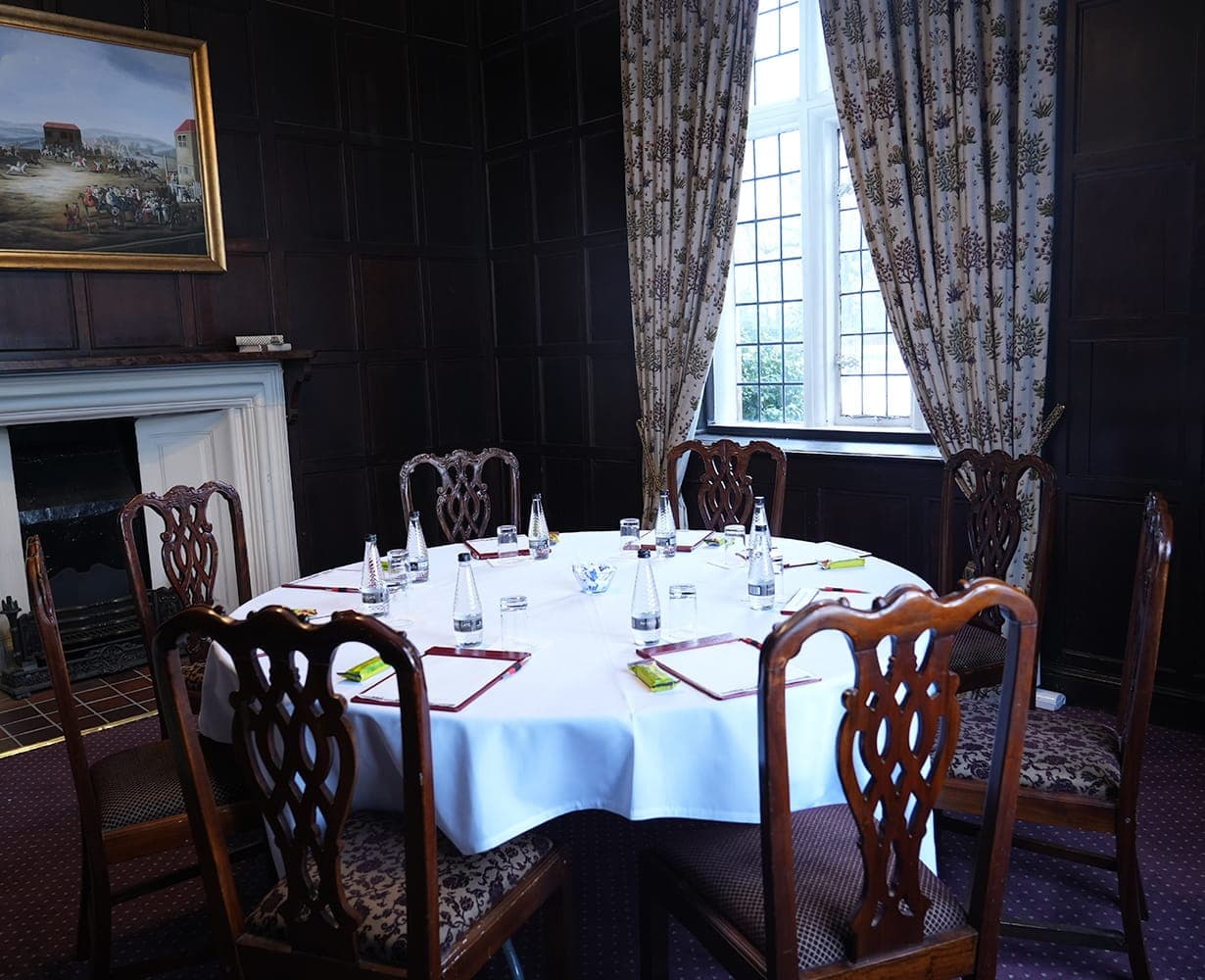 The Library set for an executive meeting